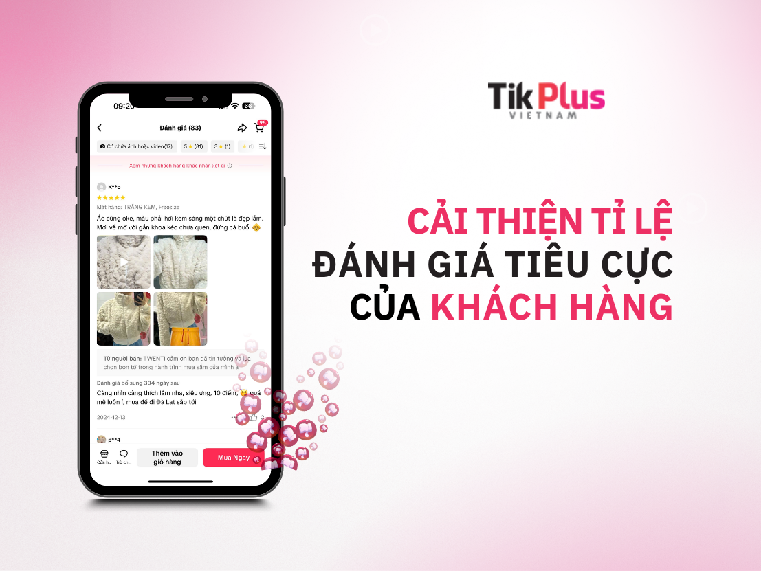 cải thiện tỉ lệ đánh giá tiêu cực của khách hàng